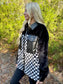 Feels like Home Checkerboard Faux Fur and Leather Jacket