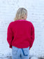 Multicolor Checkered Pattern Heart Detail Textured Sweater