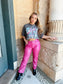 On Wednesdays Pink Leather Pants