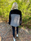 Feels like Home Checkerboard Faux Fur and Leather Jacket