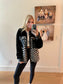 Feels like Home Checkerboard Faux Fur and Leather Jacket