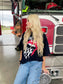 Rolling Stones Zip Code Night Black Thrifted Distressed Tee